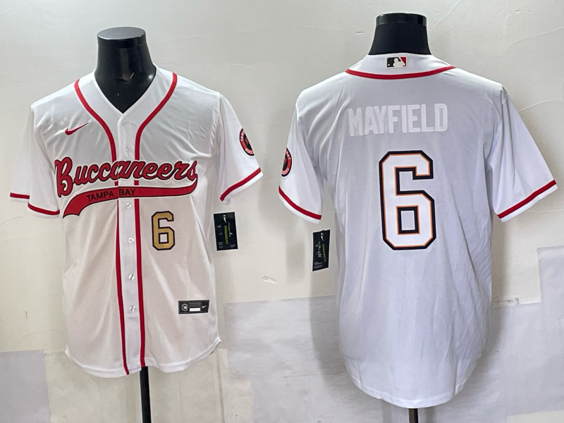 Men Tampa Bay Buccaneers #6 Mayfield white 2025 Nike NFL JERSEY 001 